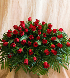 All Red Roses Casket Blanket from Martha Mae's Floral & Gifts in McDonough, GA