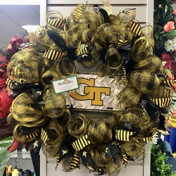 Georgia Tech Door Wreath from Martha Mae's Floral & Gifts in McDonough, GA