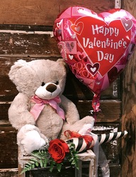 Plush Bear with Rose & Balloon