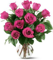 12 Hot Pink Roses from Martha Mae's Floral & Gifts in McDonough, GA